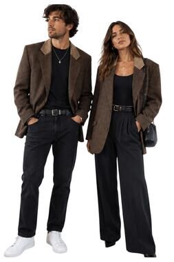 George "A" Vintage Brown Tweed Blazer Suede Collar Unisex Men's M Academia 1990s